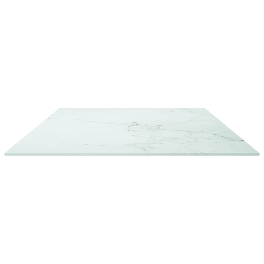 vidaXL Επιφάνεια Τραπεζιού Λευκή 120x65εκ 8χιλ Ψημ. Γυαλί Μαρμ. Σχέδιο