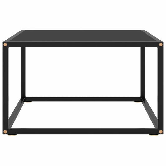 vidaXL Τραπεζάκι Σαλονιού Μαύρο 60 x 60 x 35 εκ. με Μαύρο Γυαλί