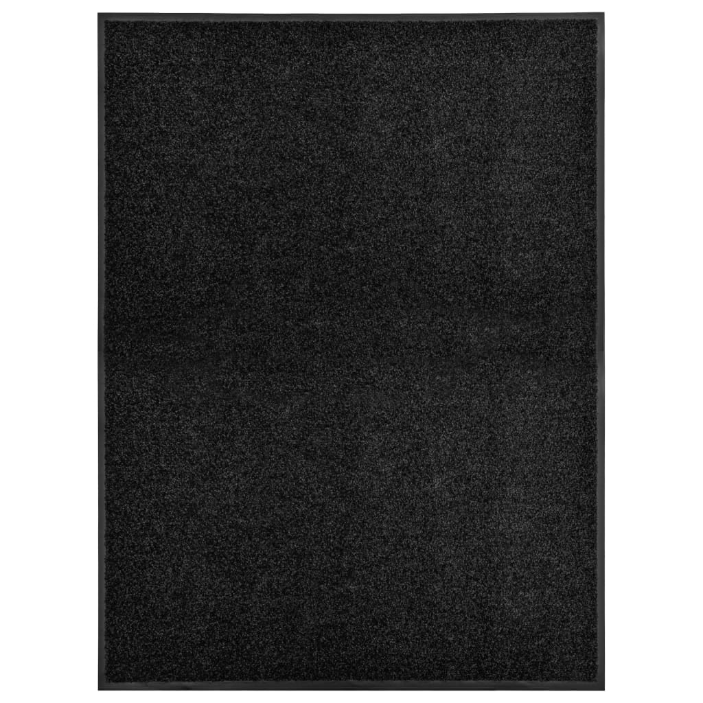 vidaXL Πατάκι Εισόδου Πλενόμενο Μαύρο 90 x 120 εκ.