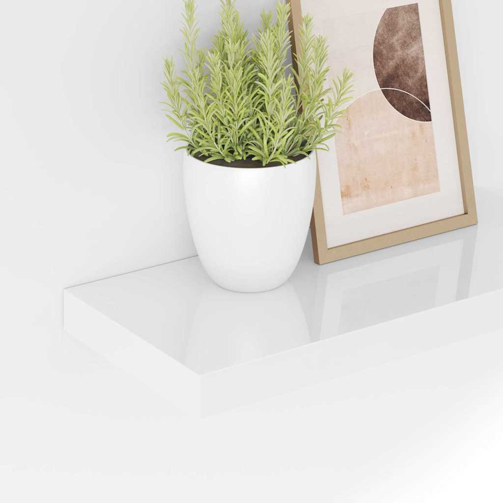 vidaXL Ράφι Τοίχου Γυαλιστερό Άσπρο 40x23x3,8 εκ. MDF