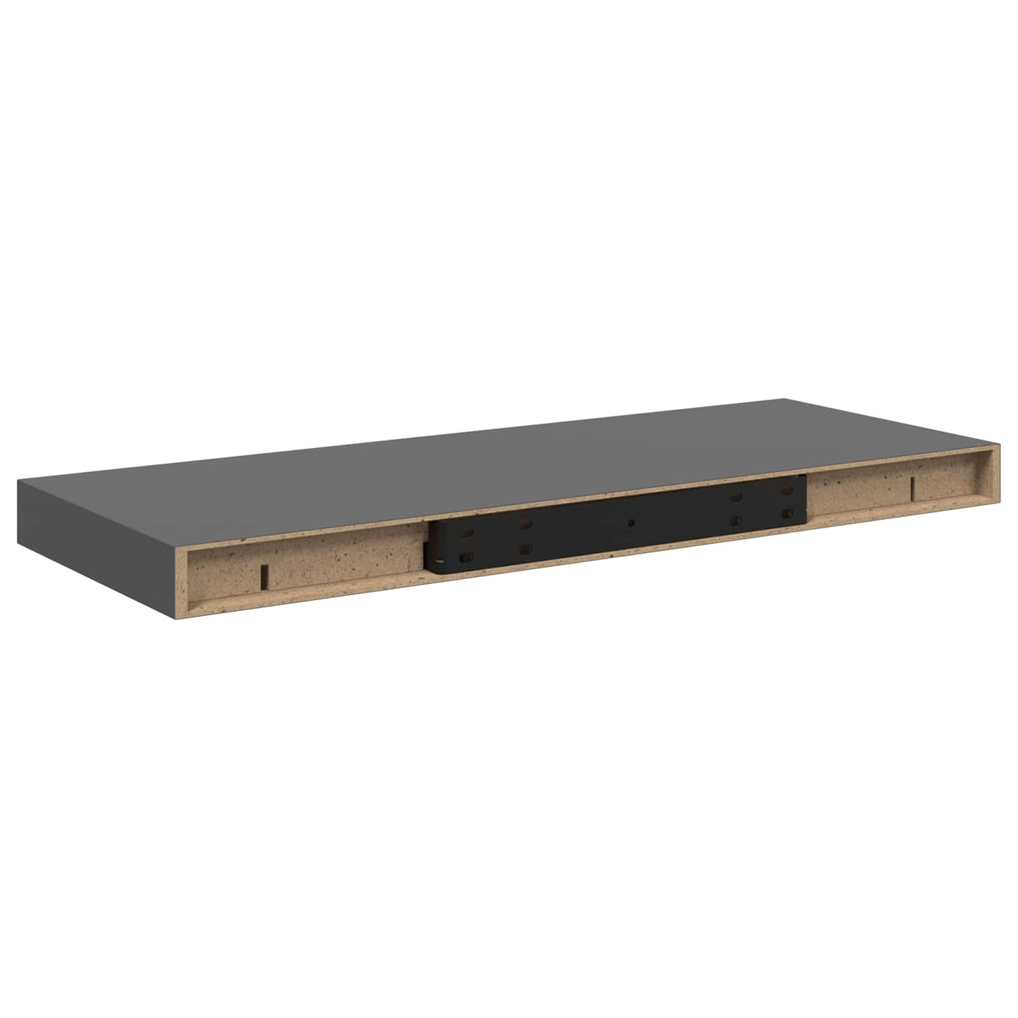 vidaXL Ράφι Τοίχου Γυαλιστερό Γκρι 60x23,5x3,8 εκ. MDF