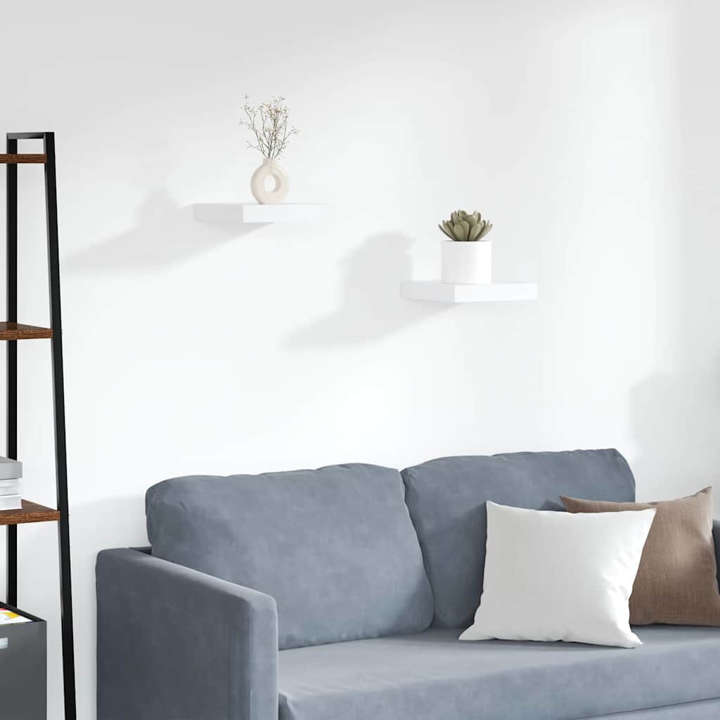 vidaXL Ράφια Τοίχου 2 τεμ. Άσπρα 23x23,5x3,8 εκ. MDF
