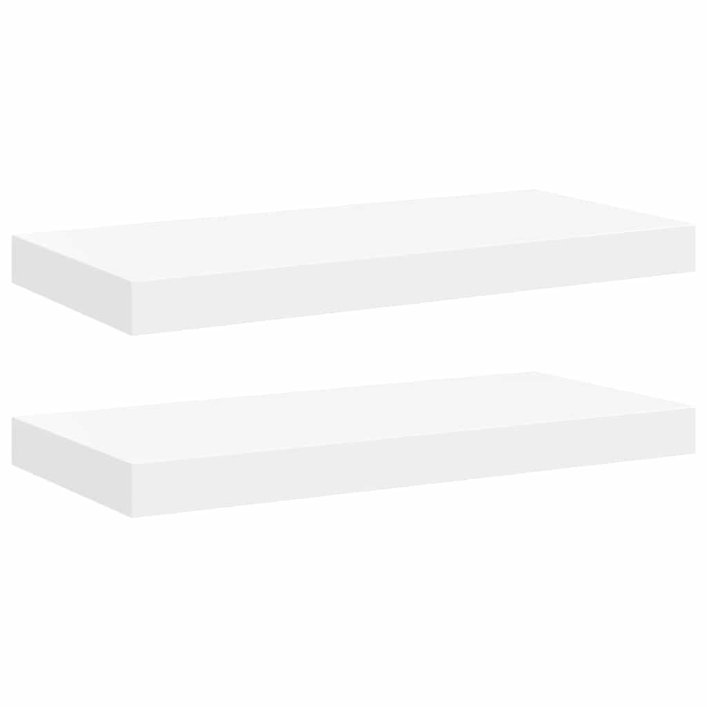 vidaXL Ράφια Τοίχου 2 τεμ. Άσπρα 50x23x3,8 εκ. MDF