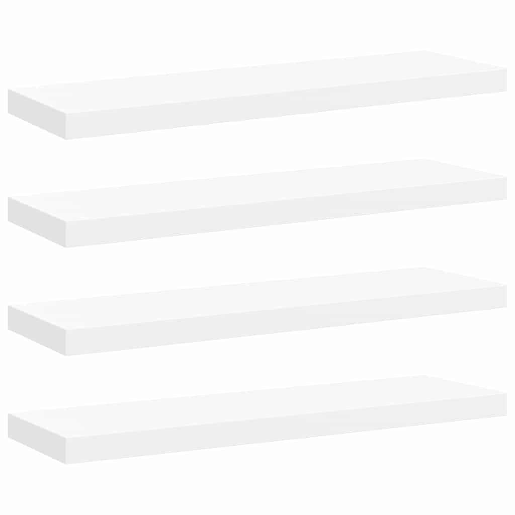 vidaXL Ράφια Τοίχου 4 τεμ. Άσπρα 80x23,5x3,8 εκ. MDF
