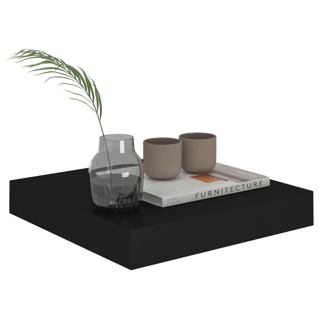vidaXL Ράφια Τοίχου 4 τεμ. Μαύρα 23x23,5x3,8 εκ. MDF