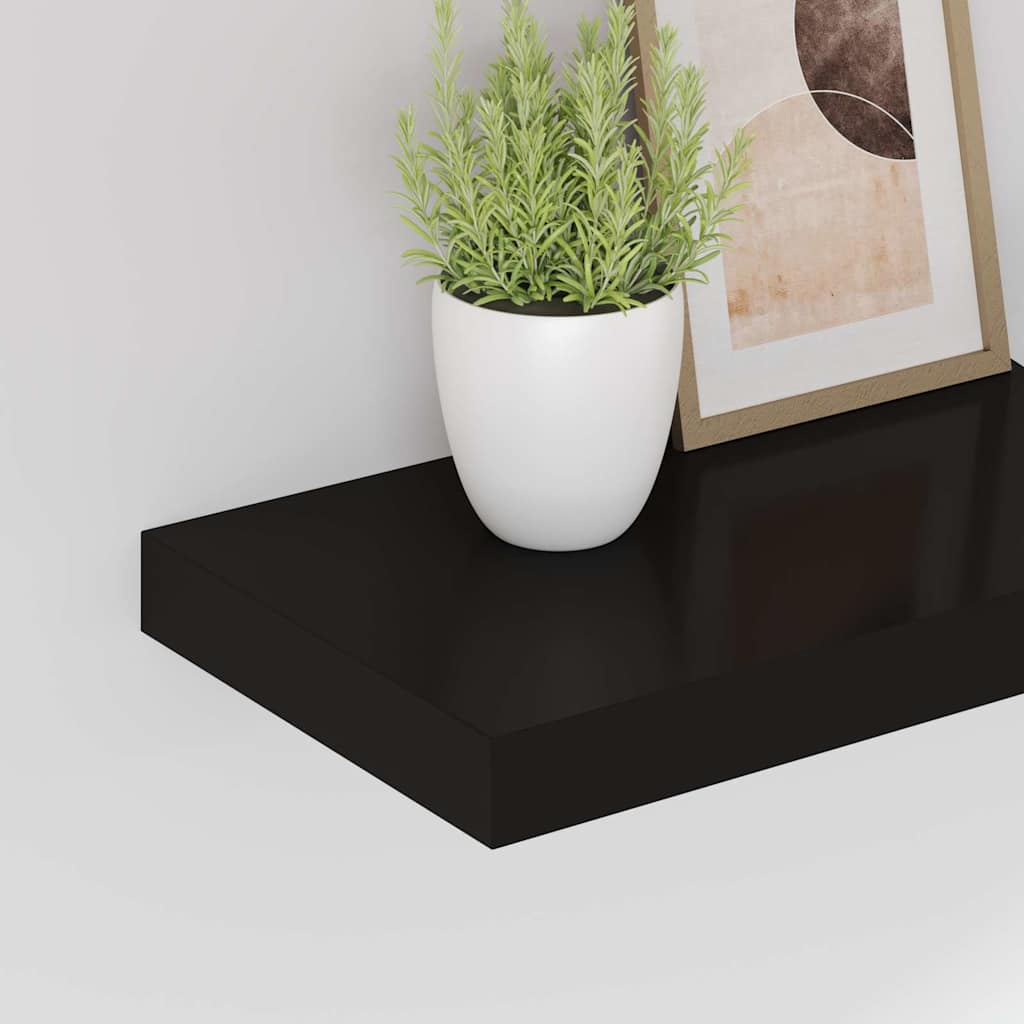 vidaXL Ράφια Τοίχου 2 τεμ. Μαύρα 40x23x3,8 εκ. MDF