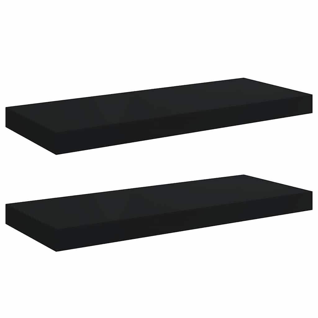 vidaXL Ράφια Τοίχου 2 τεμ. Μαύρα 60x23,5x3,8 εκ. MDF