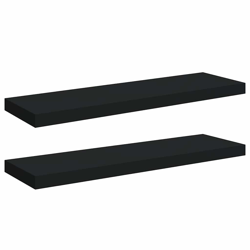 vidaXL Ράφια Τοίχου 2 τεμ. Μαύρα 80x23,5x3,8 εκ. MDF