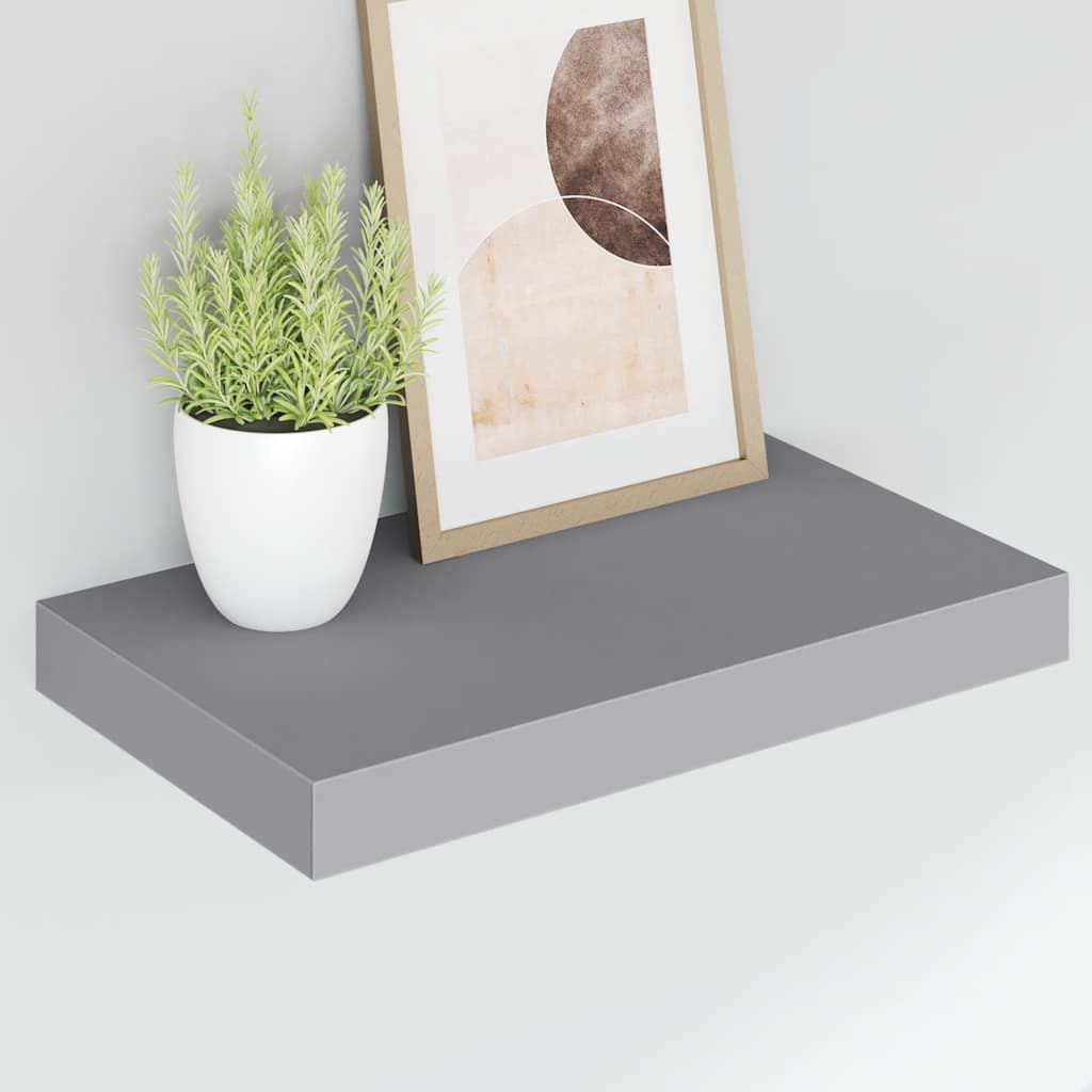 vidaXL Ράφι Τοίχου Γκρι 40x23,5x3,8 εκ. MDF