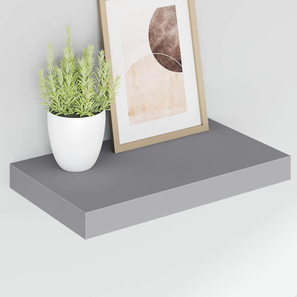 vidaXL Ράφια Τοίχου 4 τεμ. Γκρι 40x23,5x3,8 εκ. MDF
