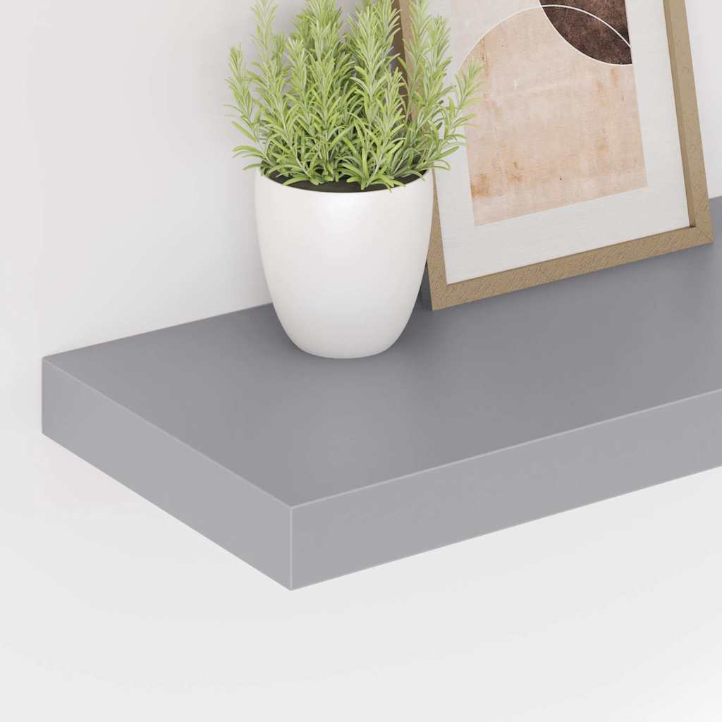 vidaXL Ράφια Τοίχου 4 τεμ. Γκρι 50x23,5x3,8 εκ. MDF
