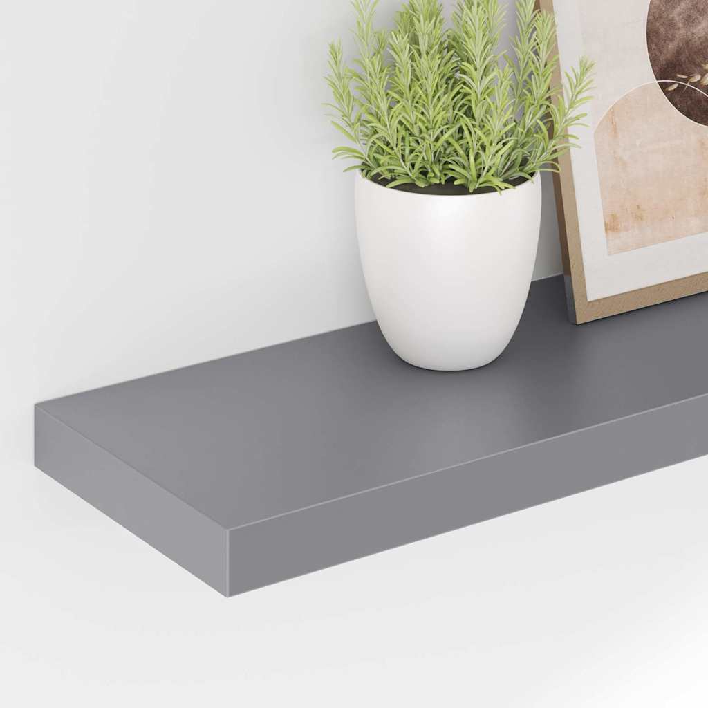 vidaXL Ράφια Τοίχου 2 τεμ. Γκρι 90x23,5x3,8 εκ. MDF