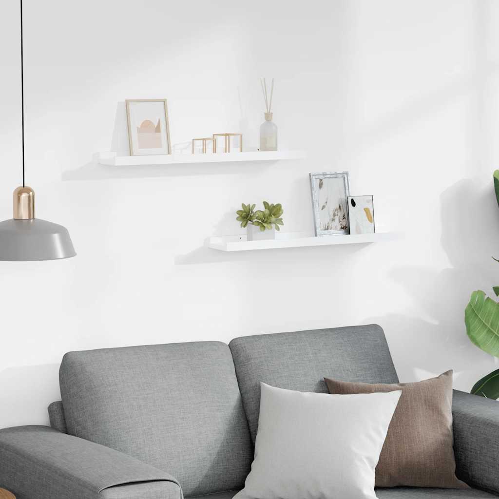 vidaXL Ράφια για Κορνίζες 2 τεμ. Λευκά 60 x 9 x 3 εκ. από MDF