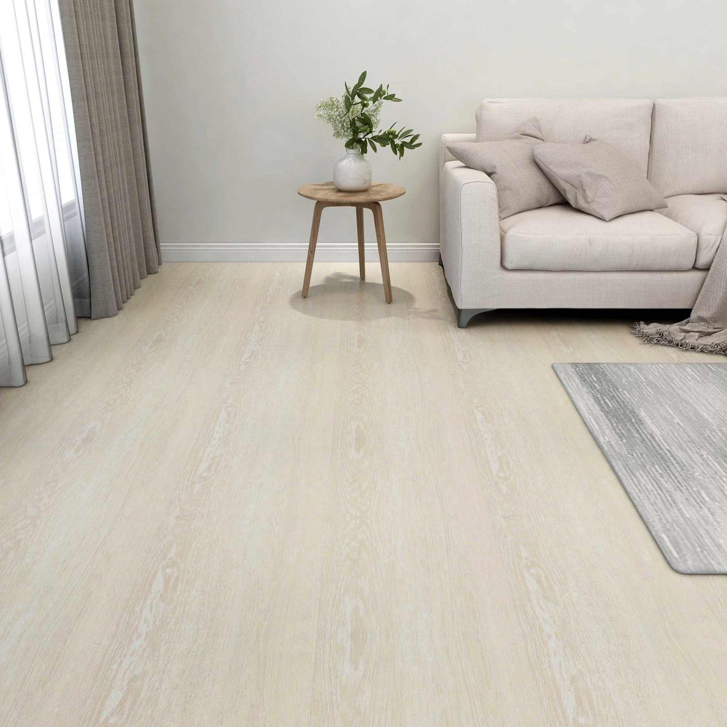 vidaXL Πλάκες Δαπέδου Λευκό και Μπεζ 5,11 τ.μ. 55 τεμ. PVC