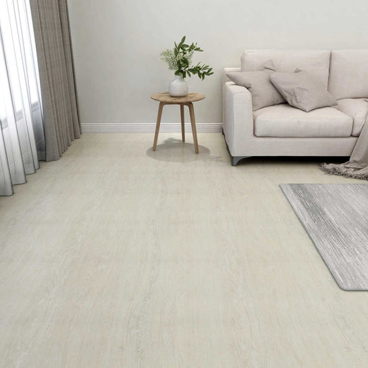 vidaXL Πλάκες Δαπέδου Λευκό κρεμ 5,11 τ.μ. 55 τεμ. PVC