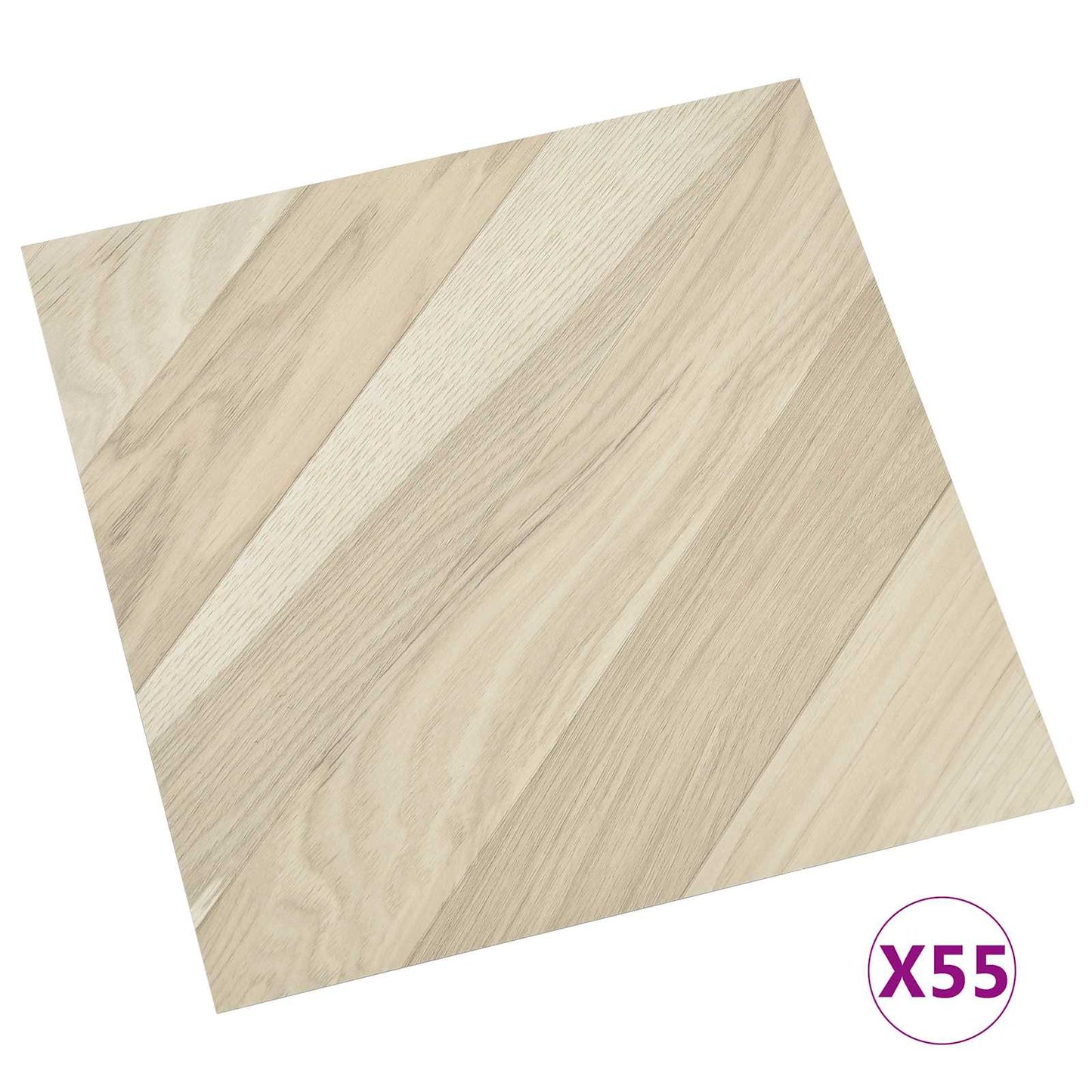 vidaXL Πλάκες Δαπέδου Μπεζ 5,11 τ.μ. 55 τεμ. PVC
