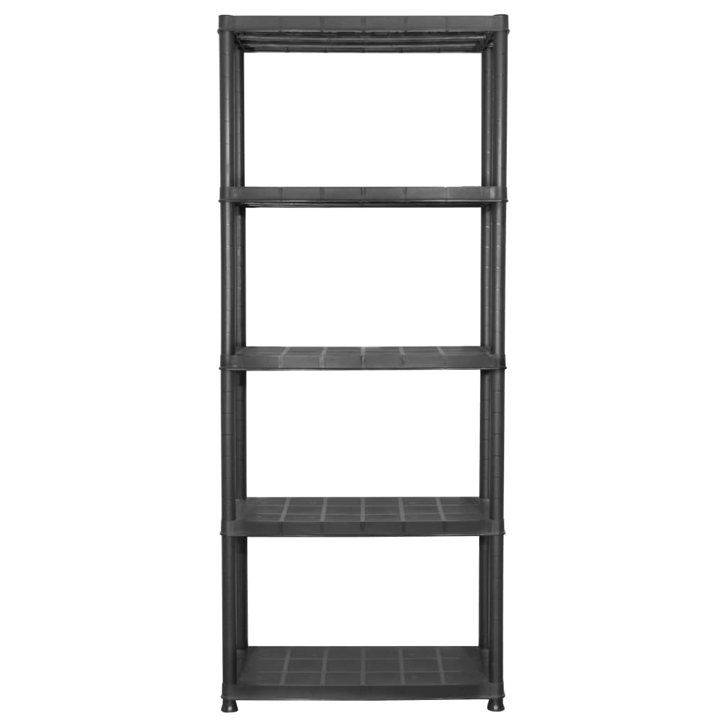 vidaXL Ραφιέρα Αποθήκευσης 5 Επιπέδων Μαύρη 71x38x170 εκ. Πλαστική