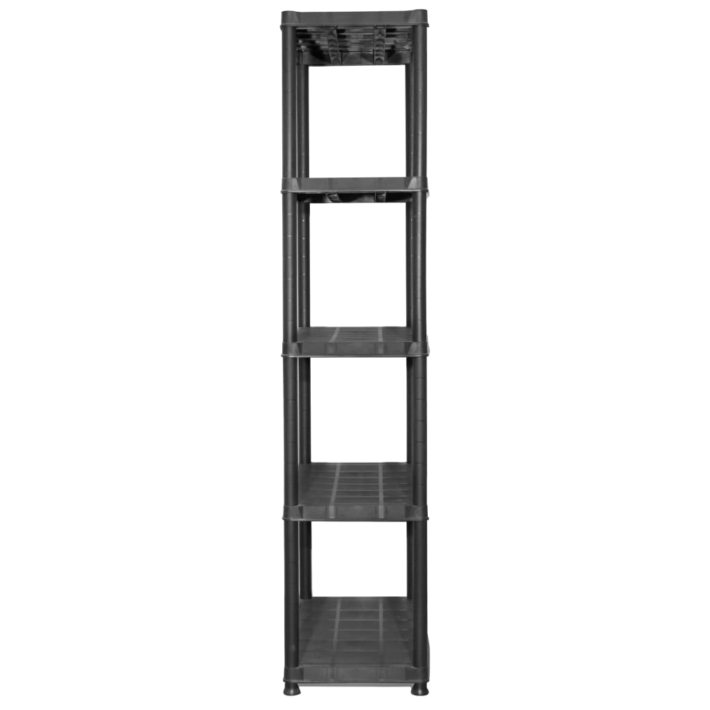vidaXL Ραφιέρα Αποθήκευσης 5 Επιπέδων Μαύρη 71x38x170 εκ. Πλαστική