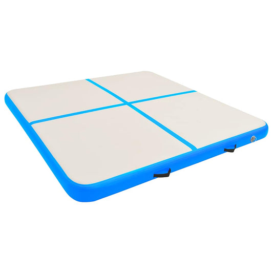 vidaXL Στρώμα Ενόργανης Φουσκωτό Μπλε 200 x 200 x 10 εκ. PVC με Τρόμπα
