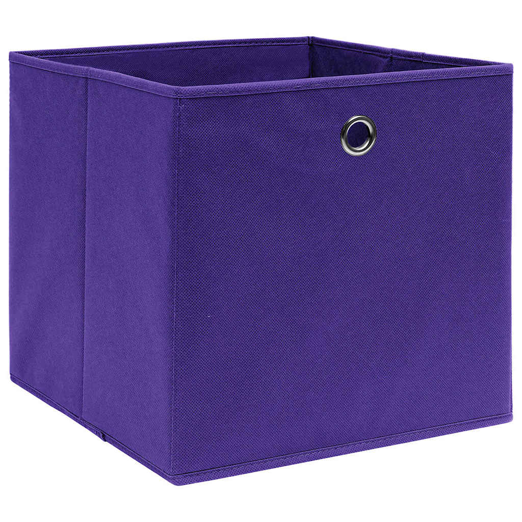 vidaXL Κουτιά Αποθήκευσης 10 τεμ. Μοβ 28x28x28 εκ. Ύφασμα Non-woven