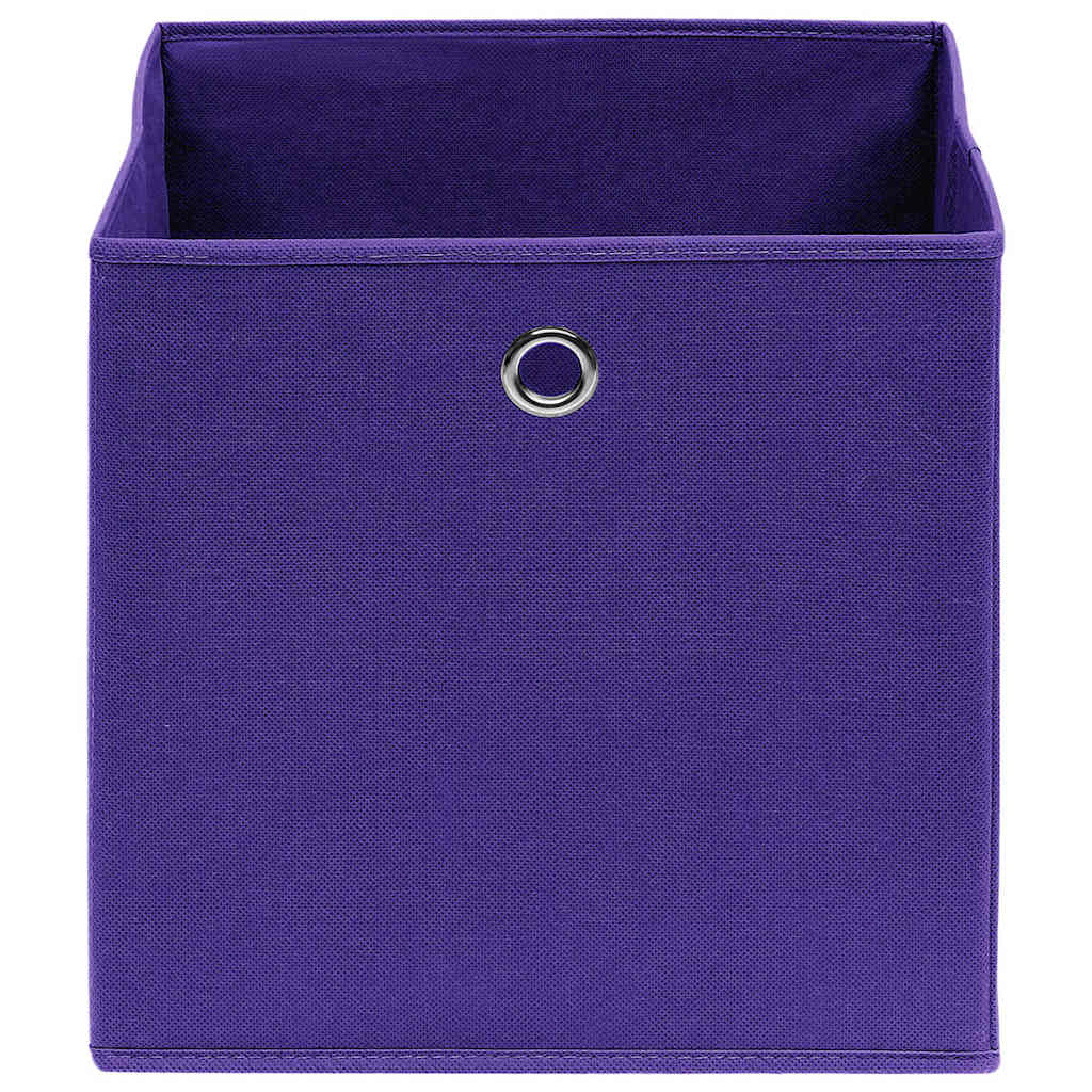 vidaXL Κουτιά Αποθήκευσης 10 τεμ. Μοβ 28x28x28 εκ. Ύφασμα Non-woven