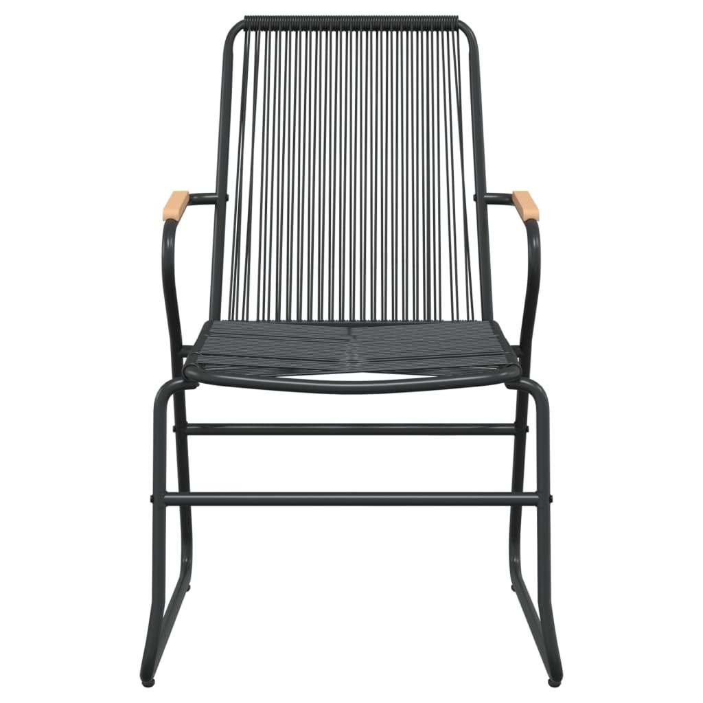 vidaXL Καρέκλες Κήπου 2 τεμ. Μαύρες 58 x 59 x 85,5 εκ. Ρατάν PVC