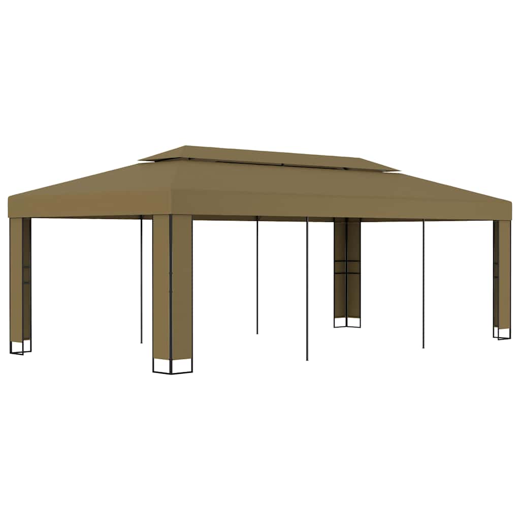 vidaXL Κιόσκι με Διπλή Οροφή Taupe 3 x 6 μ. 180 γρ/μ²