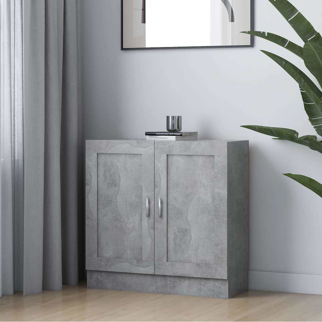 vidaXL Βιβλιοθήκη Γκρι του Σκυροδέματος 82,5x30,5x80 εκ. Επεξ. Ξύλο