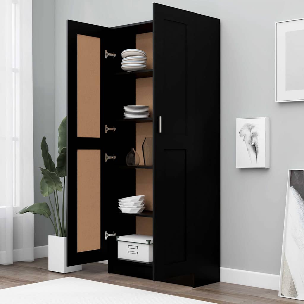 vidaXL Βιβλιοθήκη Μαύρη 82,5 x 30,5 x 185,5 εκ. Επεξ. Ξύλο