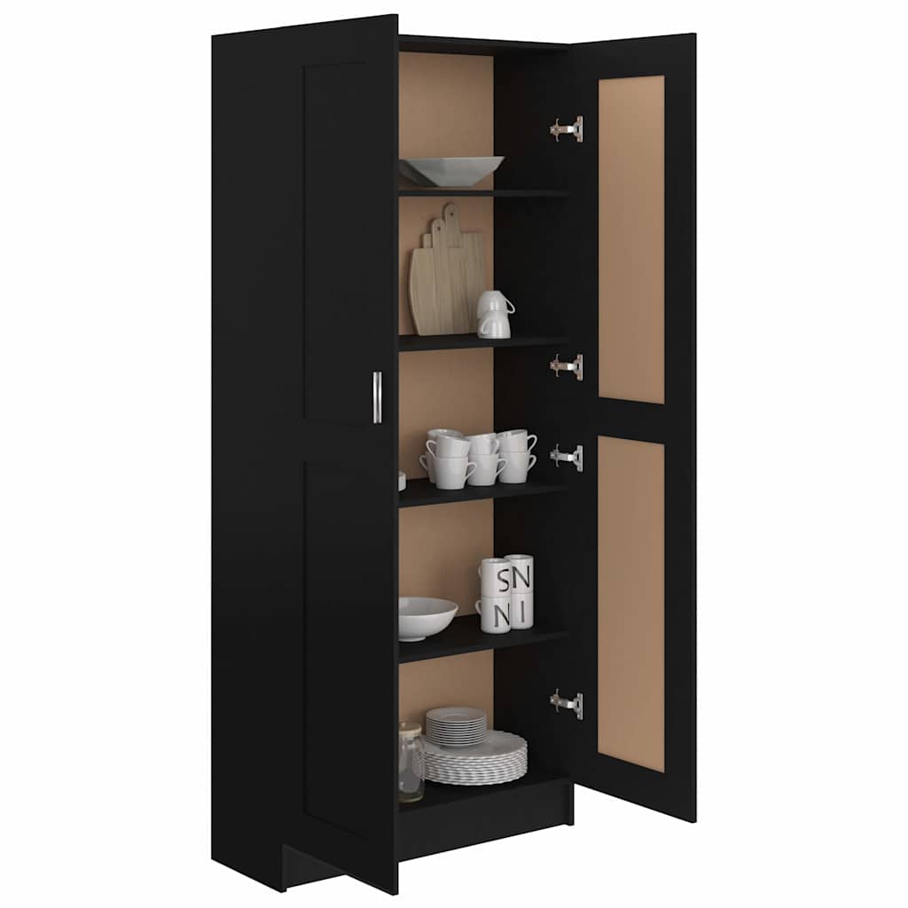 vidaXL Βιβλιοθήκη Μαύρη 82,5 x 30,5 x 185,5 εκ. Επεξ. Ξύλο