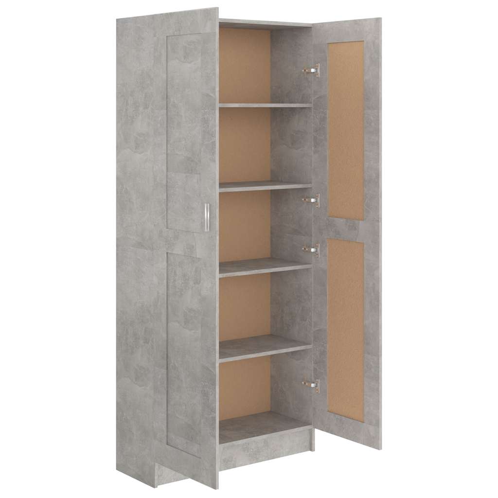vidaXL Βιβλιοθήκη Γκρι Σκυροδέματος 82,5x30,5x185,5 εκ. Μοριοσανίδα