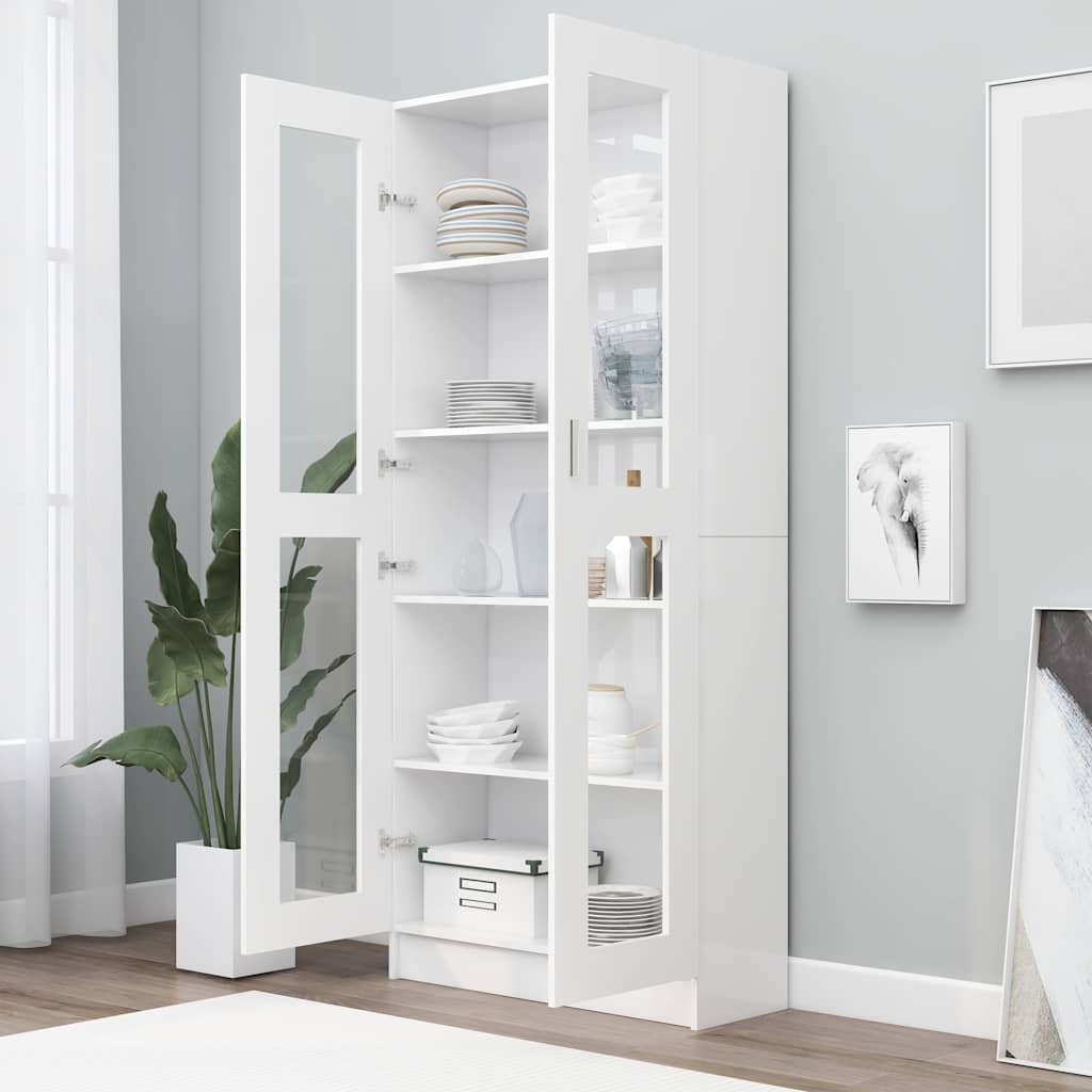 vidaXL Βιτρίνα Λευκή 82,5 x 30,5 x 185 εκ. Επεξ. Ξύλο