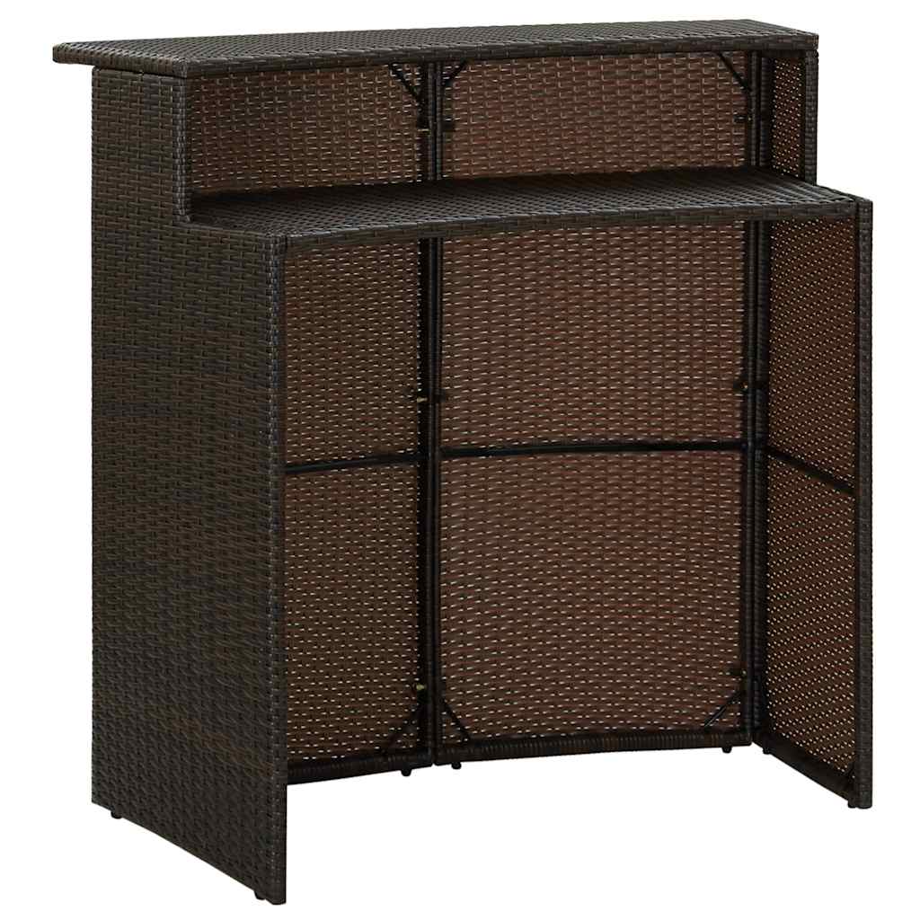 vidaXL Τραπέζι Μπαρ Κήπου Καφέ 120 x 55 x 110 εκ. από Συνθετικό Ρατάν