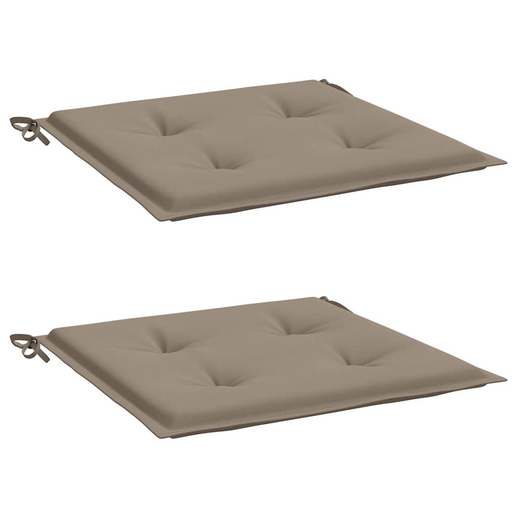vidaXL Μαξιλάρια Καρέκλας Κήπου 2 τεμ. Taupe 40x40x3 εκ. Υφασμάτινα
