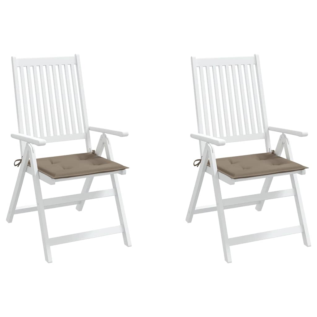 vidaXL Μαξιλάρια Καρέκλας Κήπου 2 τεμ. Taupe 40x40x3 εκ. Υφασμάτινα