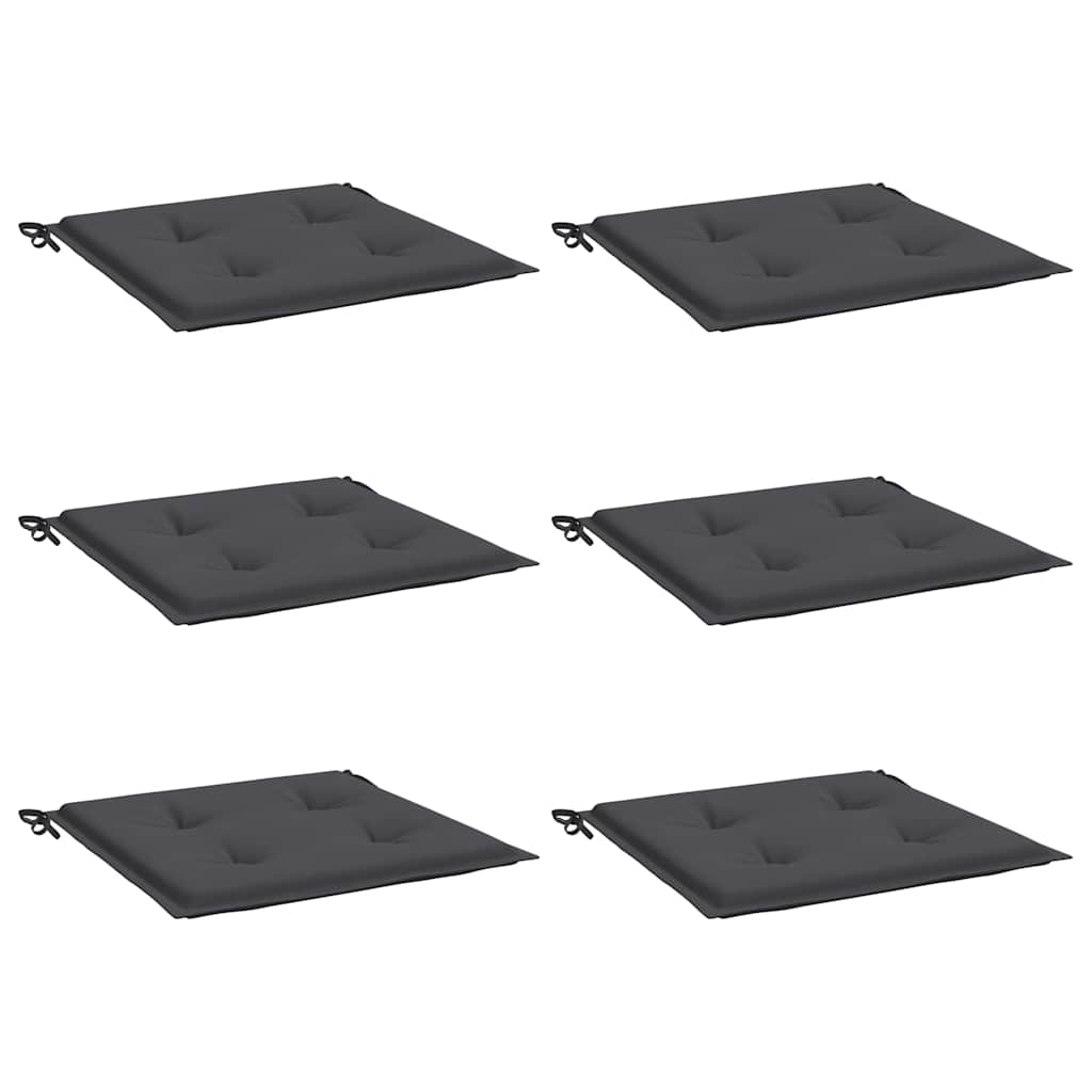 vidaXL Μαξιλάρια Καρέκλας Κήπου 6τεμ Ανθρακί 50x50x3 εκ. Oxford Ύφασμα