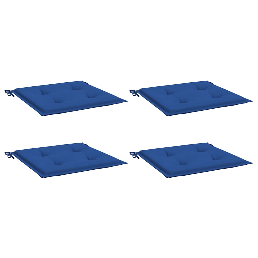 vidaXL Μαξιλάρια Καρέκλας Κήπου 4 τεμ. Μπλε Ρουά 50x50x3εκ. Υφασμάτινα