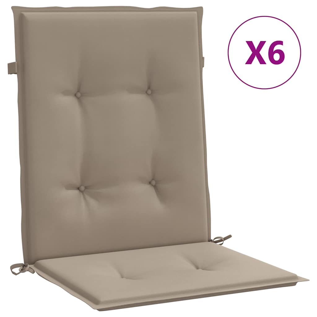 vidaXL Μαξιλάρια Καρέκλας Κήπου Πλάτη 6τεμ Taupe 100x50x3εκ Oxford Ύφ.