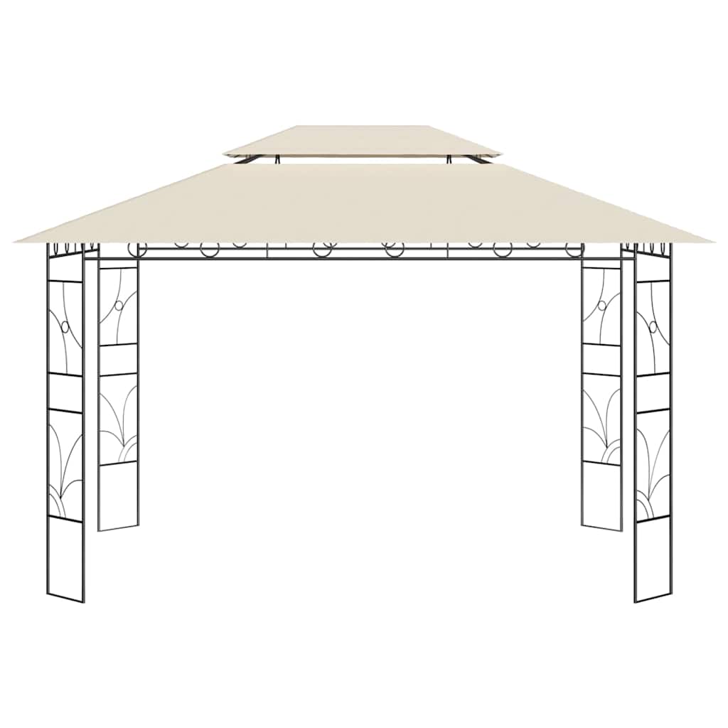 vidaXL Κιόσκι Κρεμ 4 x 3 x 2,7 μ. 160 γρ./μ²