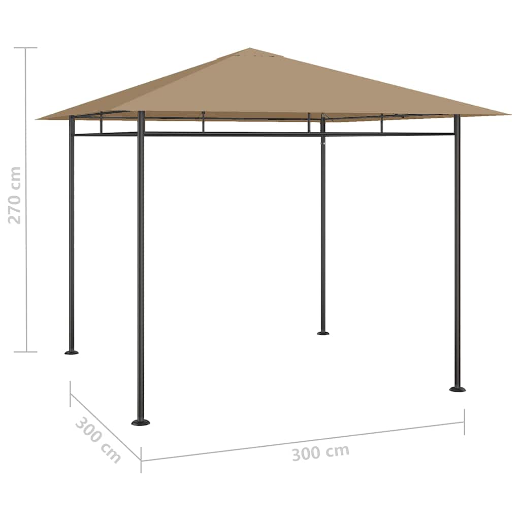 vidaXL Κιόσκι Taupe 3 x 3 x 2,7 μ. 180 γρ./μ²
