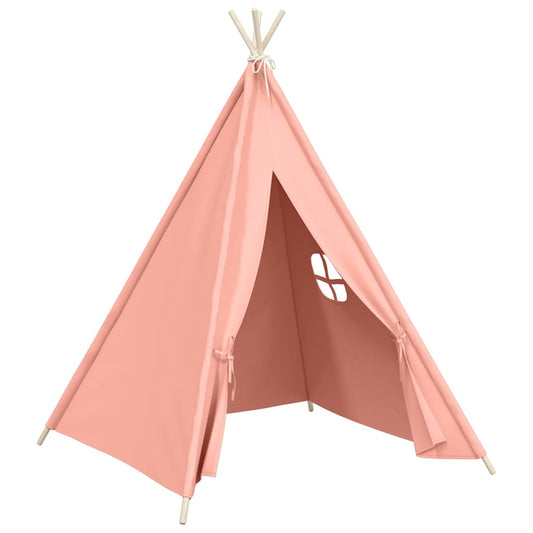 vidaXL Σκηνή Teepee Παιδική Ροζ 120x120x150 εκ. Peach Skin με Σάκο