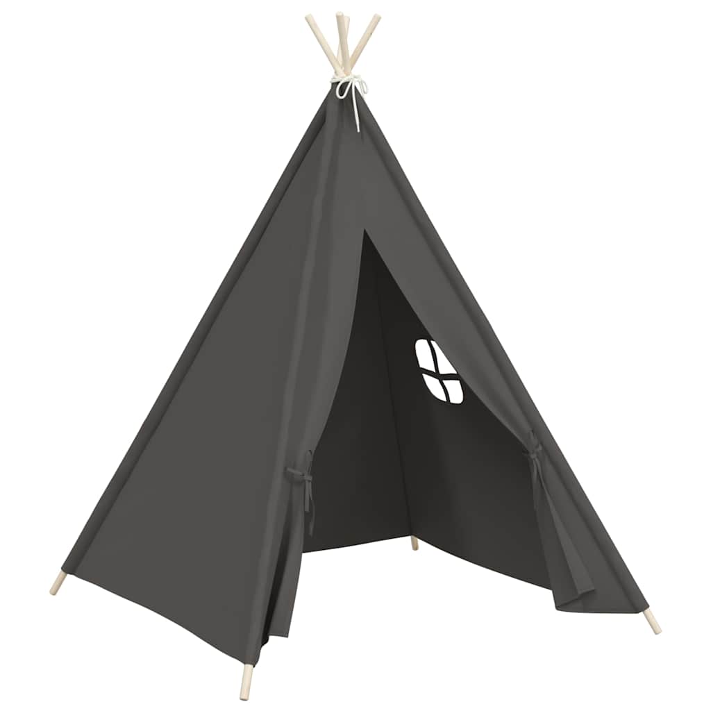 vidaXL Σκηνή Teepee Παιδική Γκρι 120x120x150 εκ. Peach Skin με Σάκο