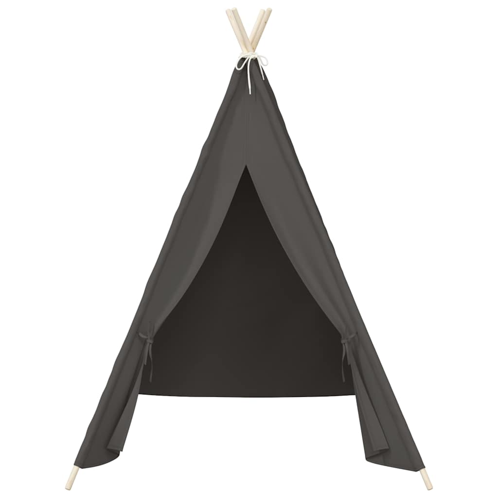 vidaXL Σκηνή Teepee Παιδική Γκρι 120x120x150 εκ. Peach Skin με Σάκο