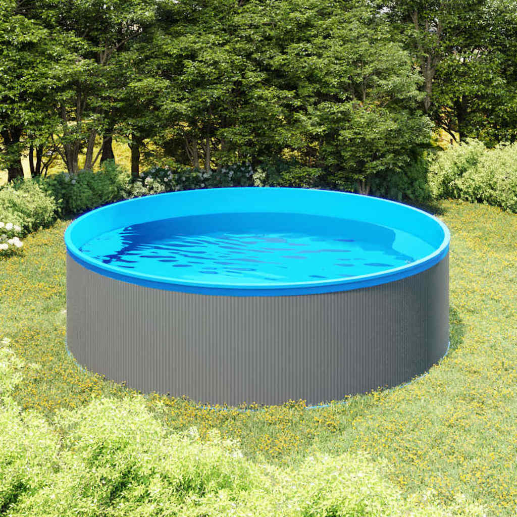 vidaXL Πισίνα Υπέργεια 350 x 90 εκ. Γκρι