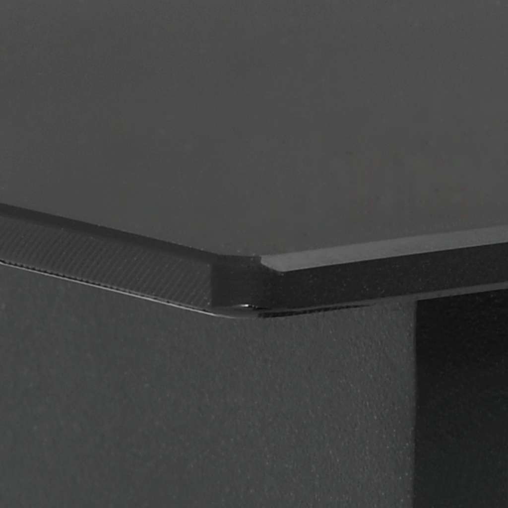 vidaXL Τραπεζαρία Κήπου Μαύρη 80 x 80 x 74 εκ. από Ατσάλι / Γυαλί