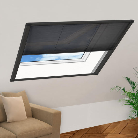 vidaXL Σήτα Παραθύρου Πλισέ Ανθρακί 120 x 120 εκ. από Αλουμίνιο