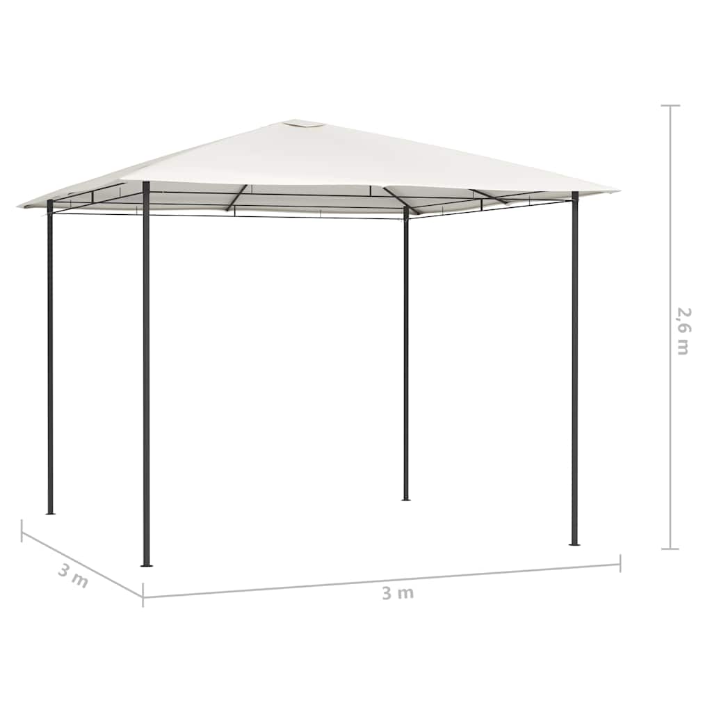 vidaXL Κιόσκι Κρεμ 3 x 3 x 2,6 μ. 160 γρ./μ²