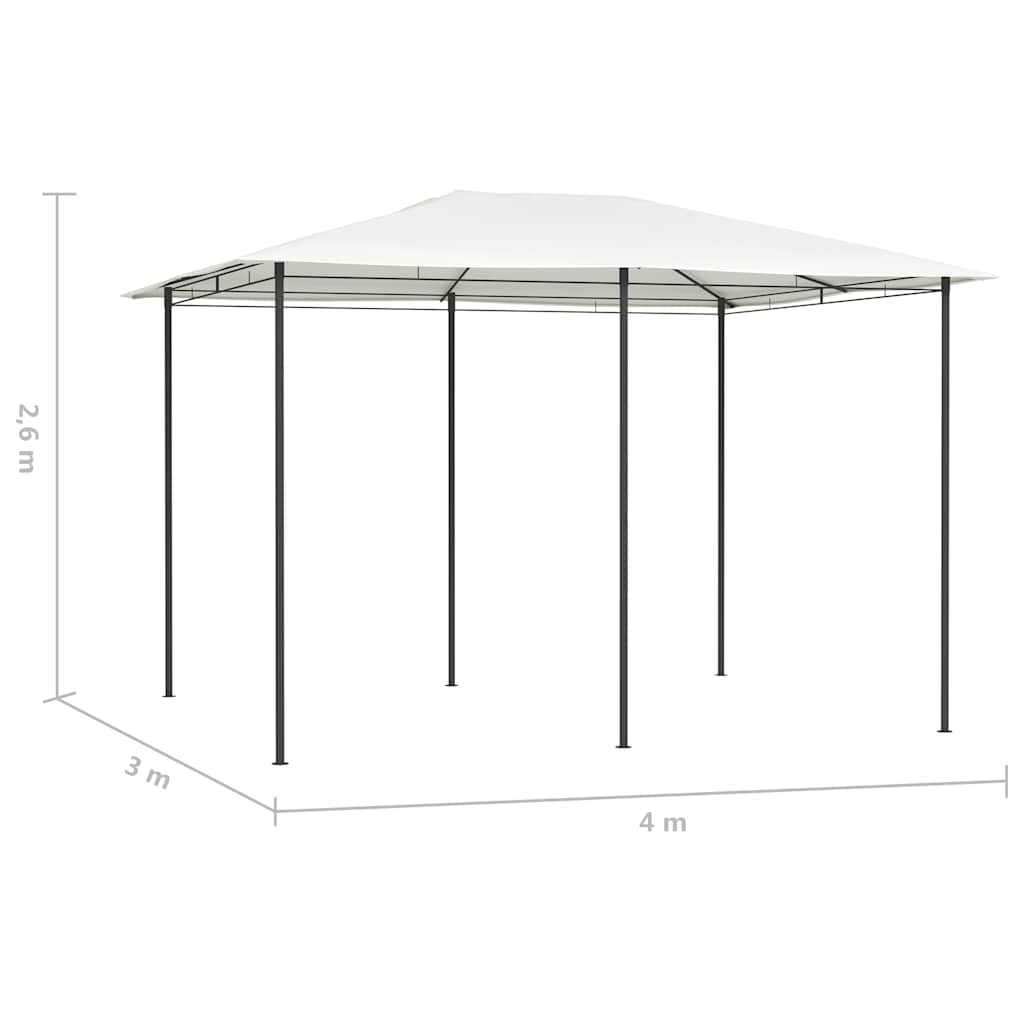 vidaXL Κιόσκι Κρεμ 3 x 4 x 2,6 μ. 160 γρ./μ²