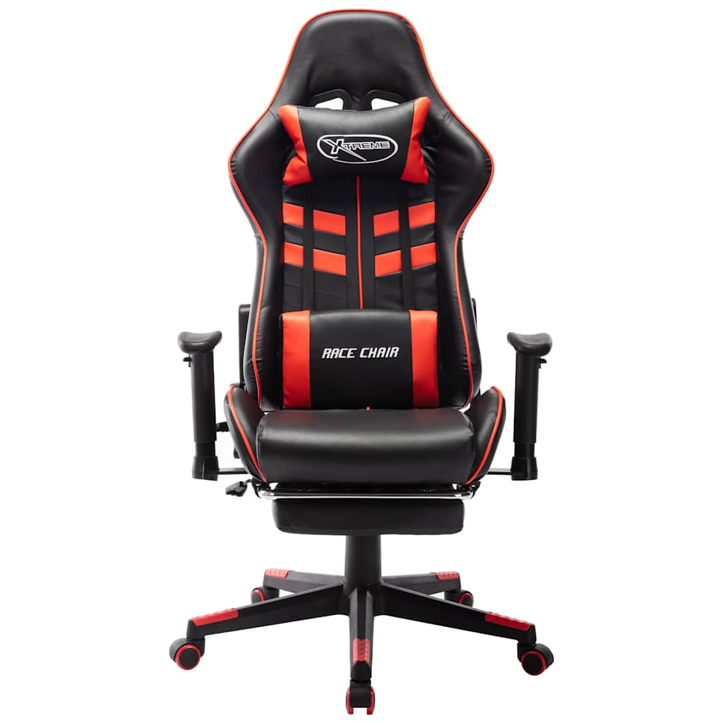 vidaXL Καρέκλα Gaming με Υποπόδιο Μαύρο / Κόκκινο από Συνθετικό Δέρμα