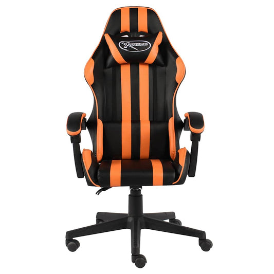 vidaXL Καρέκλα Racing Μαύρο / Πορτοκαλί από Συνθετικό Δέρμα